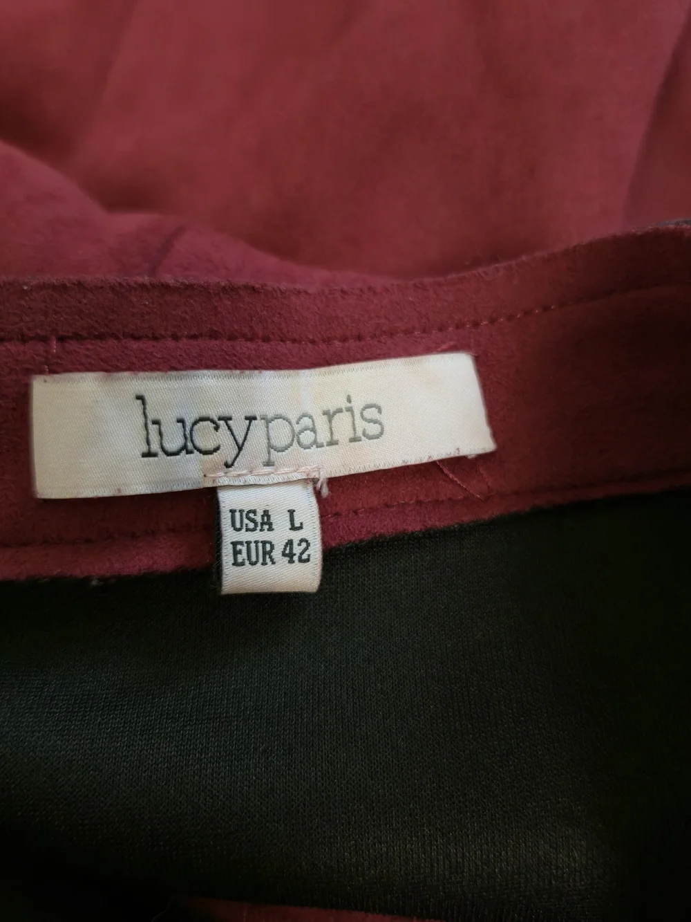 Lucy Paris Burgundy Faux Suede A-Line Skirt Size L